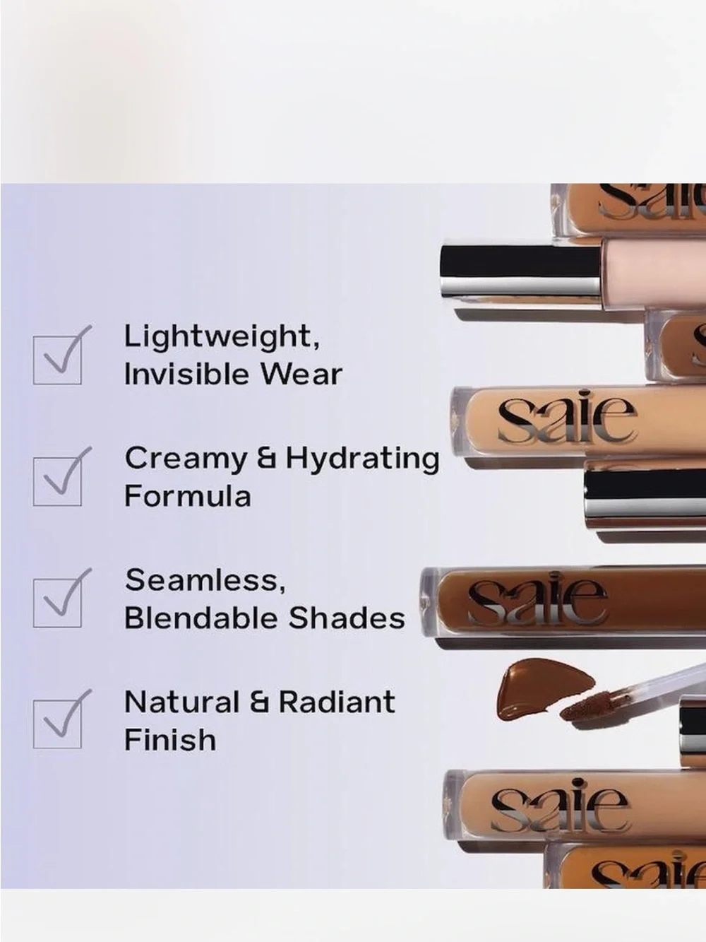 Saie Hydrabeam Sheer Brightening Undereye Concealer with Cucumber in FIVE